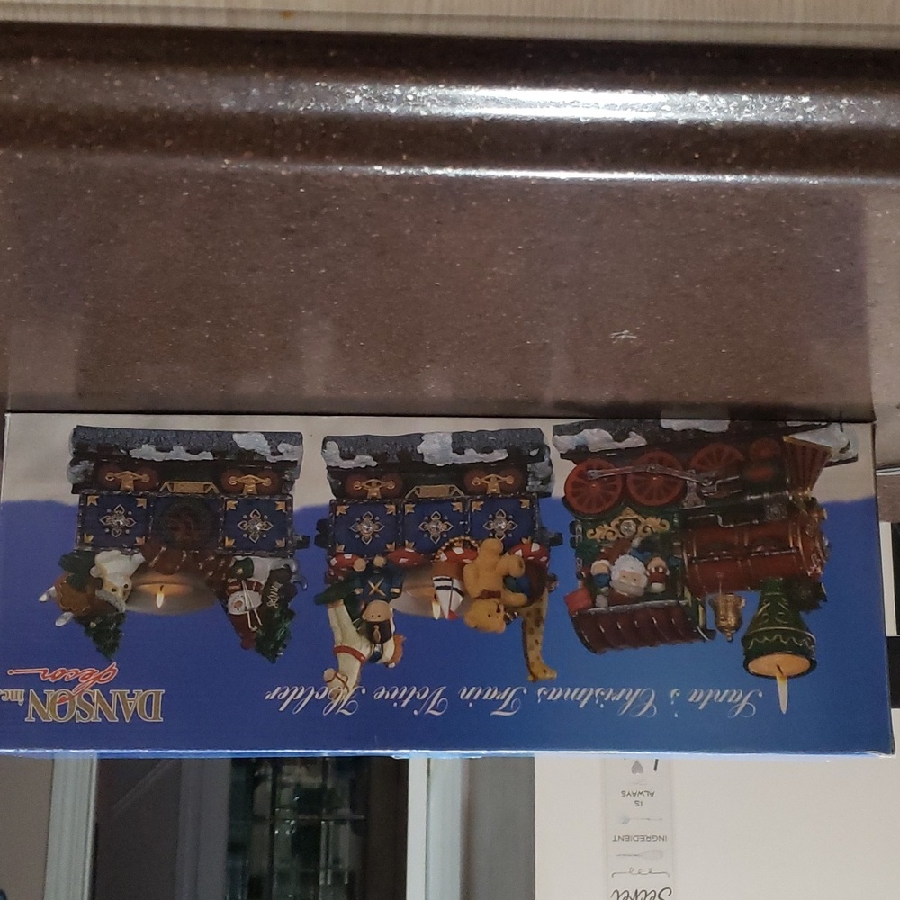 🌲Danson Santa's Christmas Train Votive Holders.  New in Box.